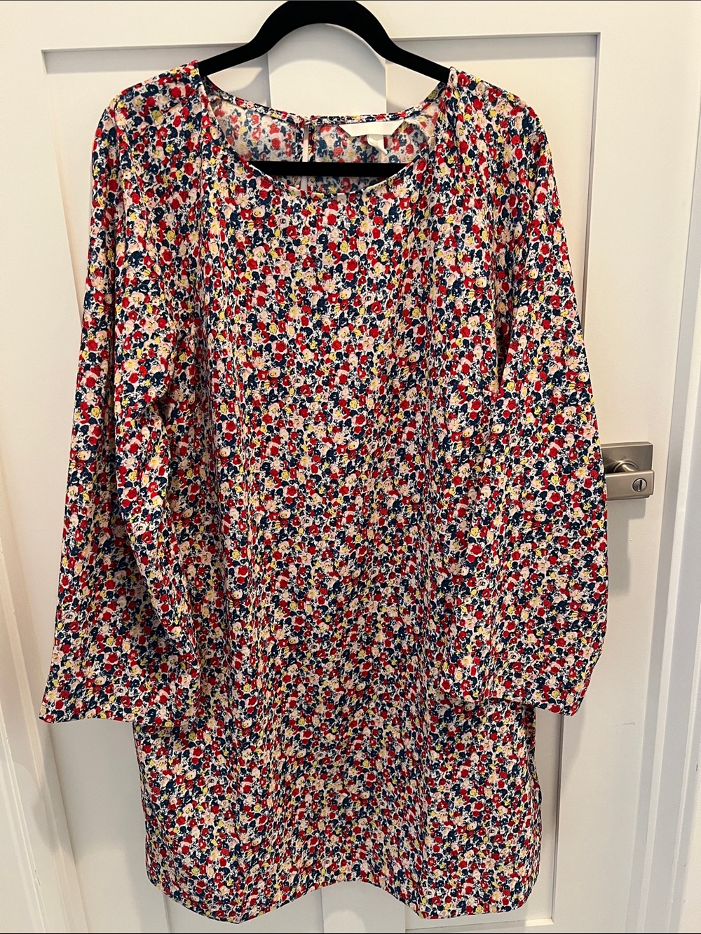 H&M Floral Mini Dress in White, Red, Navy